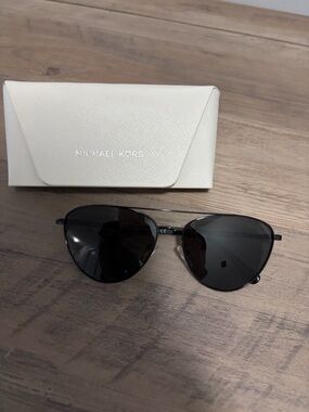 Michael Kors Black Metal Aviator Sunglasses